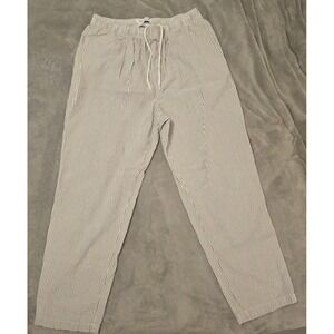Urban Outfitters Womens 100% Cotton‎  Relaxed Pants Medium Ivory Stripes Cropped